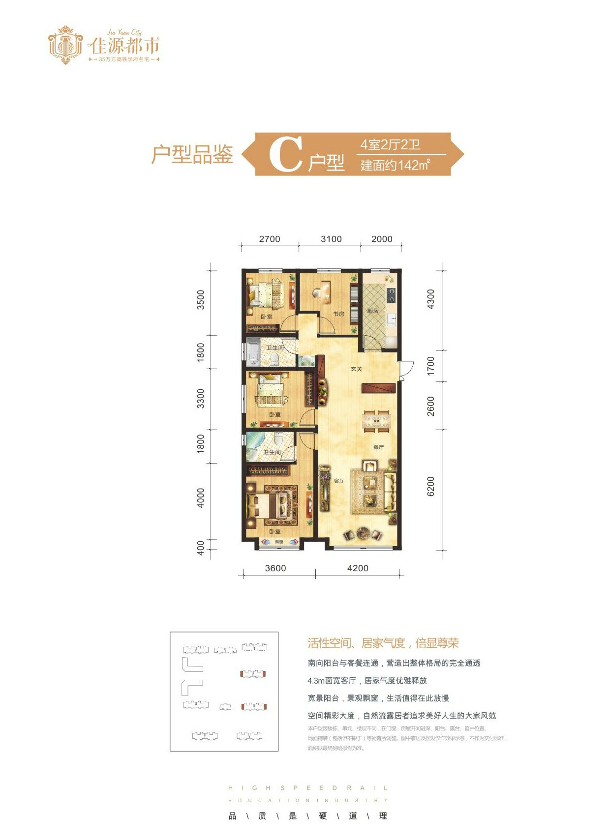 佳源都市C戶(hù)型：四室兩廳兩衛(wèi)