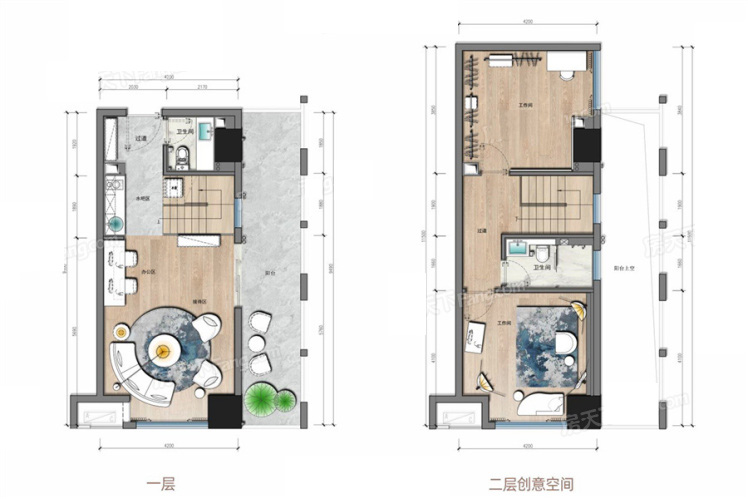 北辰府LOFT67㎡戶(hù)型