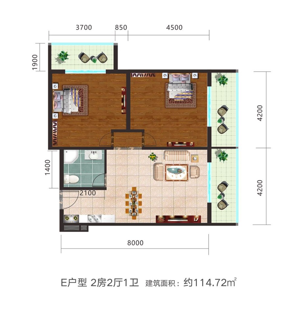 洪城國(guó)際度假公寓 E戶型