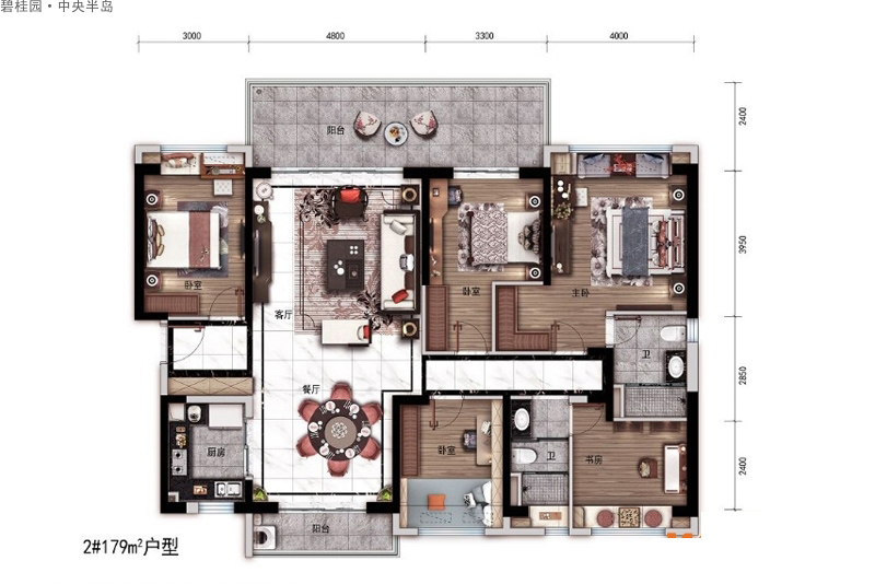 碧桂園·中央半島碧桂園·中央半島天御灣2#179平戶型圖5室2廳2衛(wèi)1廚