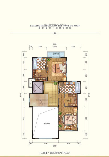 首府公館半山墅A1戶型二層4室0廳2衛(wèi)0廚107㎡176.55萬元-套