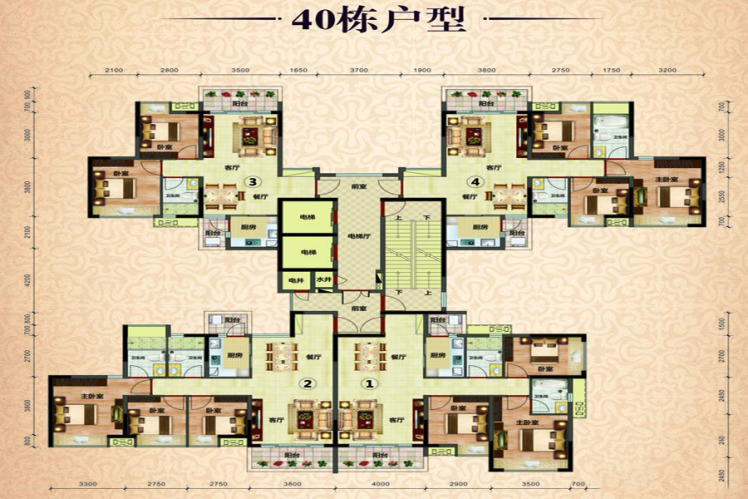 御景豪園40棟戶型 3室2廳2衛(wèi)1廚 108㎡ 51.12萬元-套