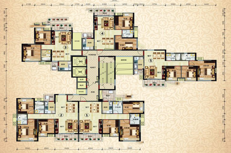 御景豪園45棟戶型3室2廳2衛(wèi)1廚107.75㎡63.49萬元-套