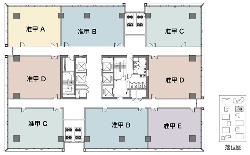 準(zhǔn)甲LOFT辦公：建筑面積約 167-199㎡，層高5.4米