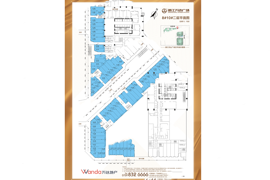 湛江萬達(dá)廣場8# 10#二層平面圖 開間 7137.56㎡ 6994.81萬元-套
