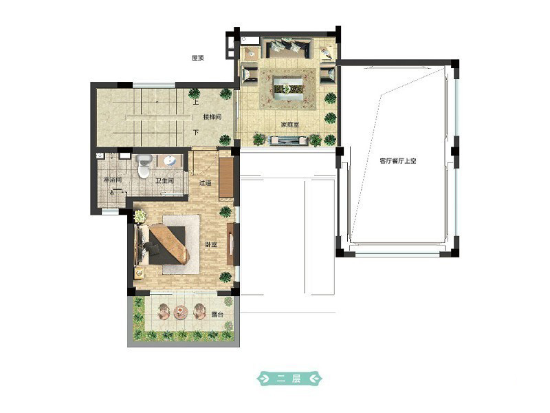 陶然灣橋屋別墅雙首層戶型 4室3廳4衛(wèi)1廚 185㎡