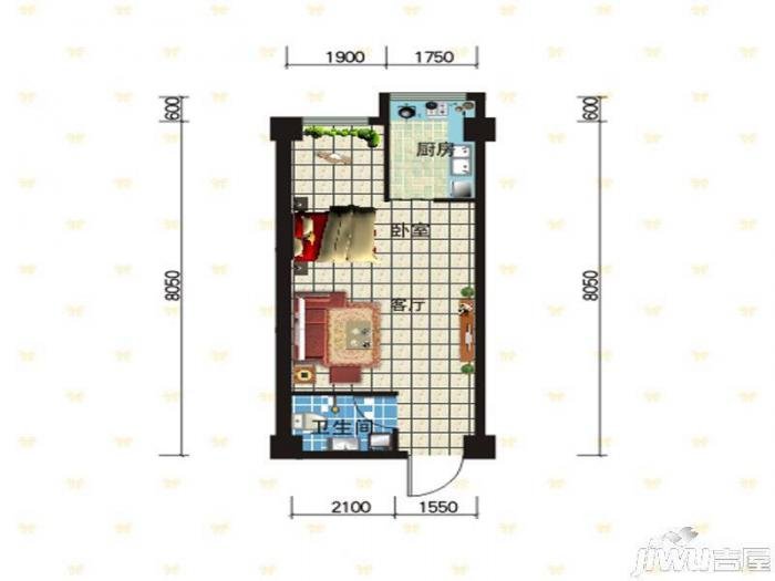 開利.星空城單身公寓一居55.00㎡