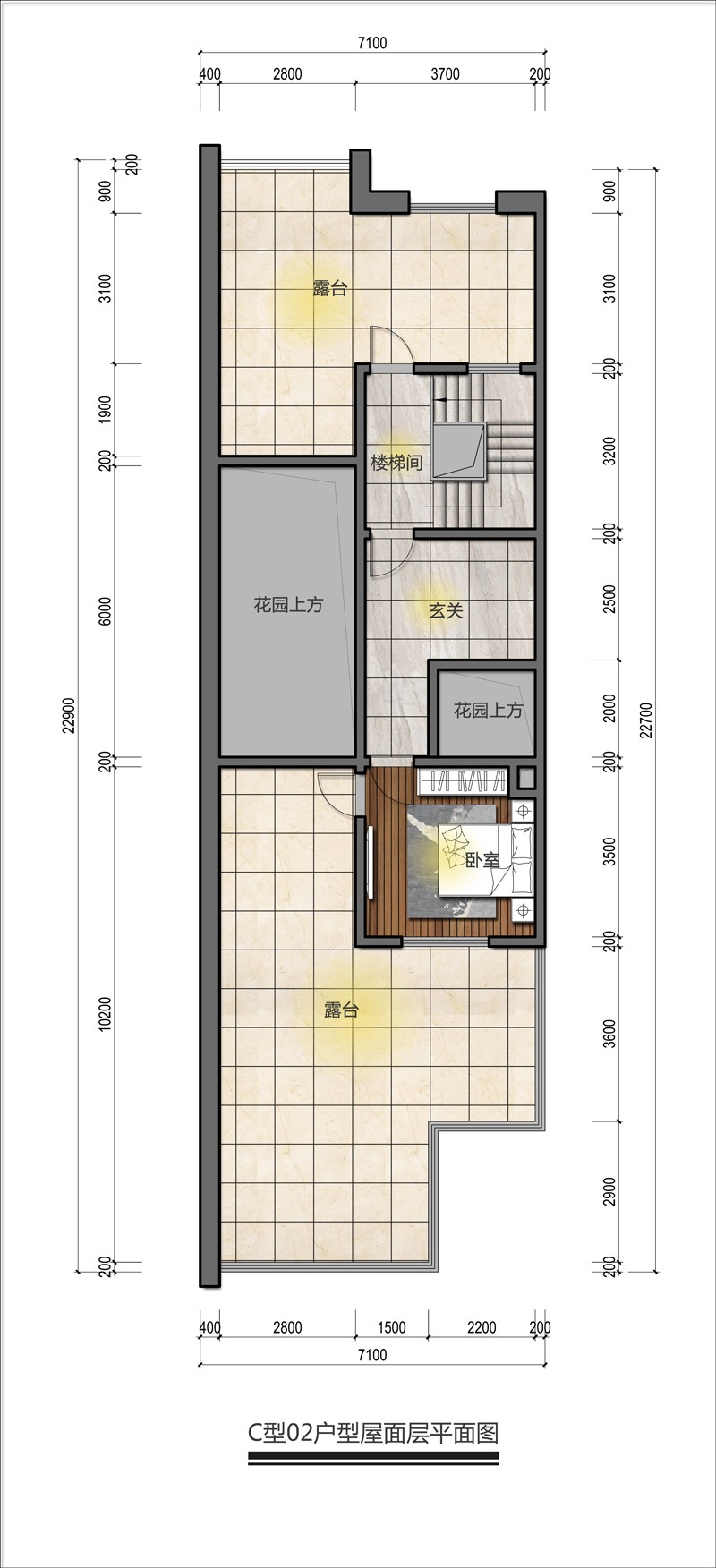 觀瀾湖·藝墅C02屋面層戶型圖