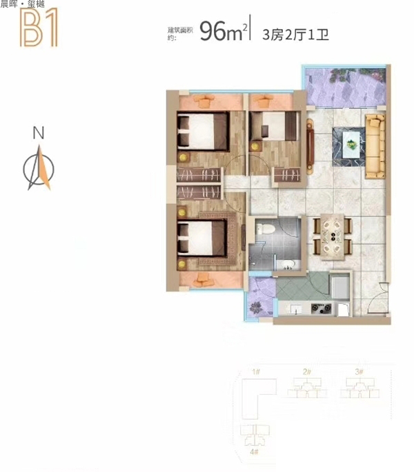 晨暉·璽樾B1戶型圖