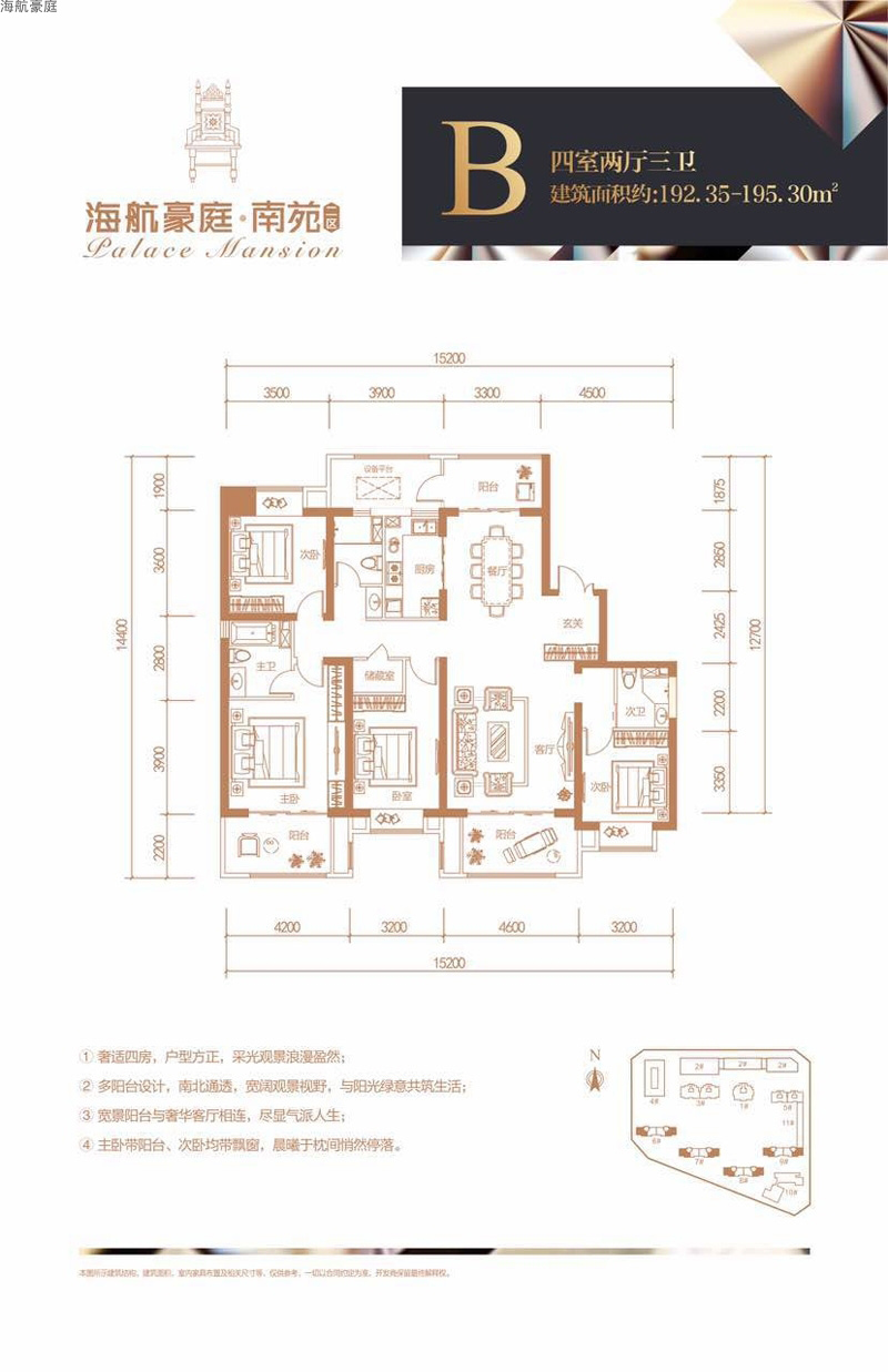 海航豪庭海航豪庭南苑二區(qū)B戶型圖