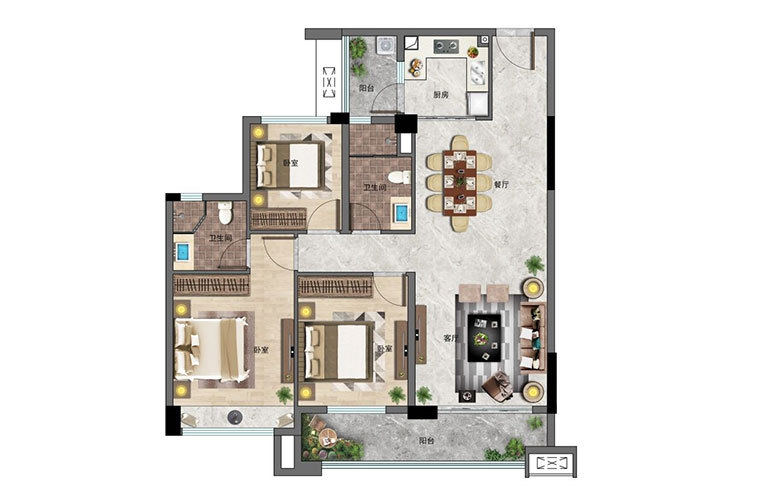 景業(yè)·白鷺洲臨高景業(yè)白鷺洲 3房2廳2衛(wèi) 建面113㎡