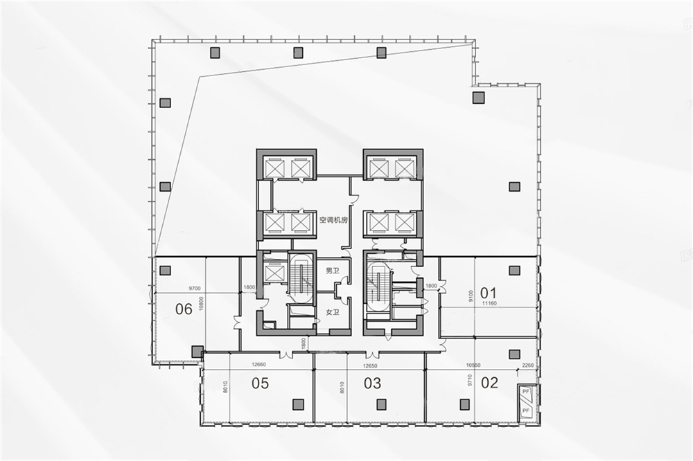 招商局大廈 開間建筑面積：169.38㎡