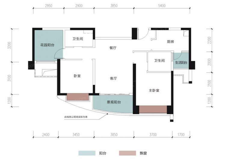 華發(fā)綠洋灣101㎡戶型