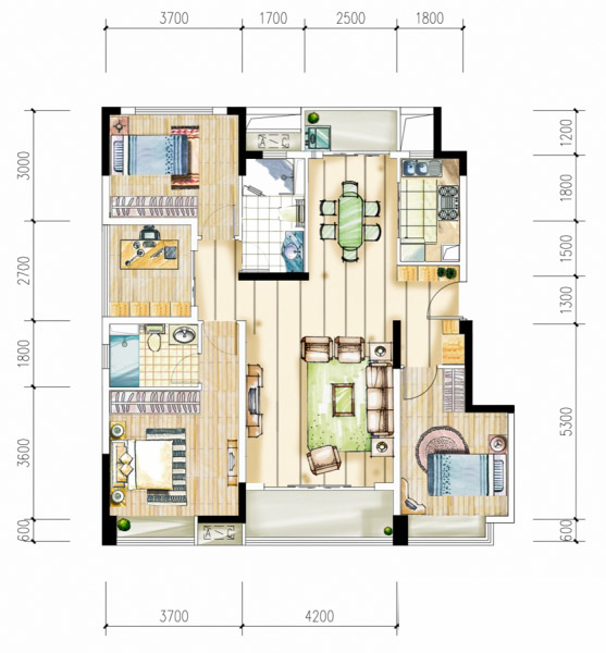 平沙九號(hào)2期A1戶型122 ㎡