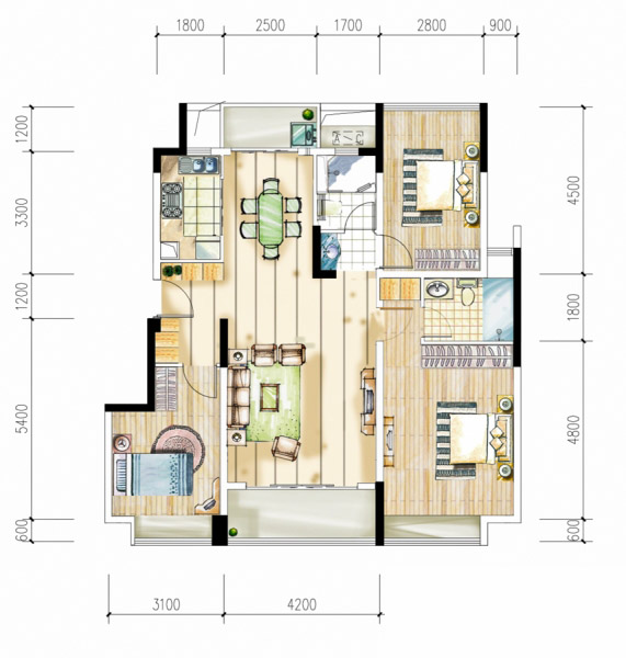 平沙九號(hào)2期A2戶型113 ㎡