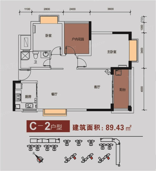 金碧麗江東海岸花園C-2戶型89.43 ㎡