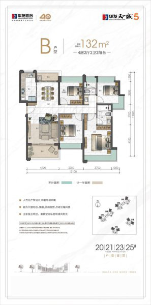 華發(fā)又一城B戶(hù)型五期132㎡