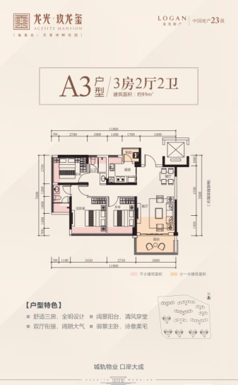 龍光玖龍璽A3戶型99㎡