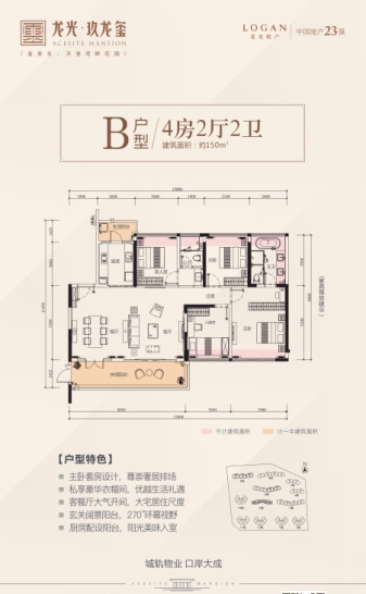 龍光玖龍璽B戶型150㎡