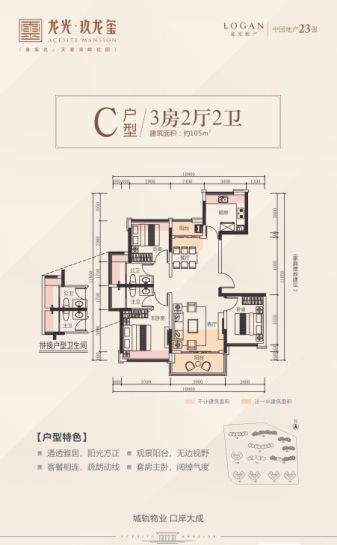 龍光玖龍璽C戶型105 ㎡