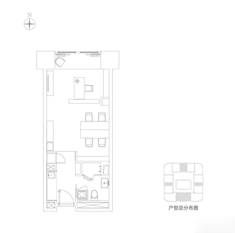 HFC(翰德金融中心)C戶型開間 61 ㎡